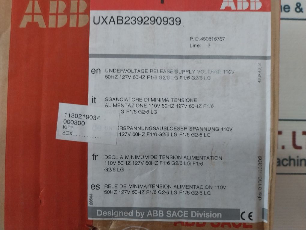 Abb Uxab239290939 Undervoltage Release Supply