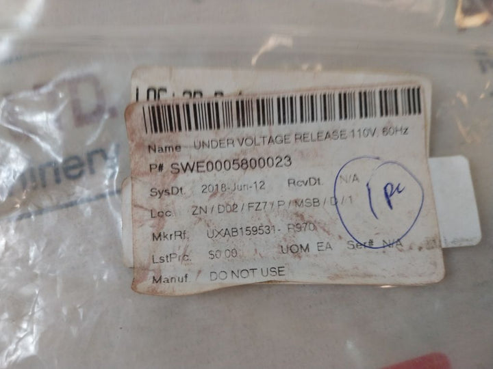 Abb Uxab 159531 R 970 Under Voltage Release