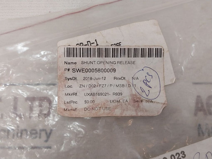 Abb Uxab 169021 R 939 Shunt Opening Release