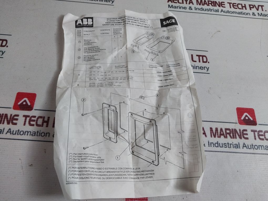 Abb Uxab 179064 R 071 Flange For The Compartment Door