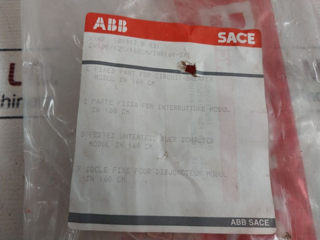 Abb Uxab 189417 R 031 Fixed Part Of Plug-in Or Draw-out Circuit-breaker