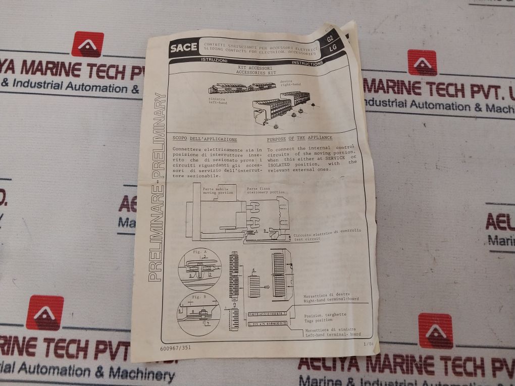 Abb Uxab 239266 R 020 Circuit Breaker Sliding Contact Accessories Kit