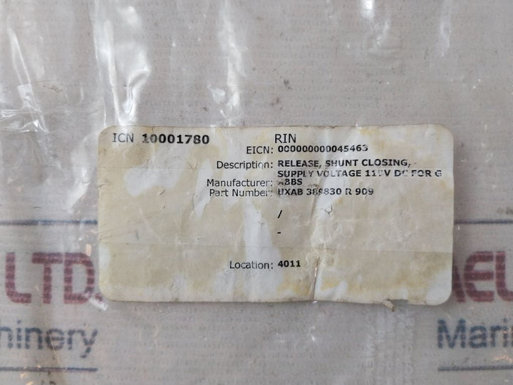 Abb Uxab 389830 R 909 Shunt Closing Release
