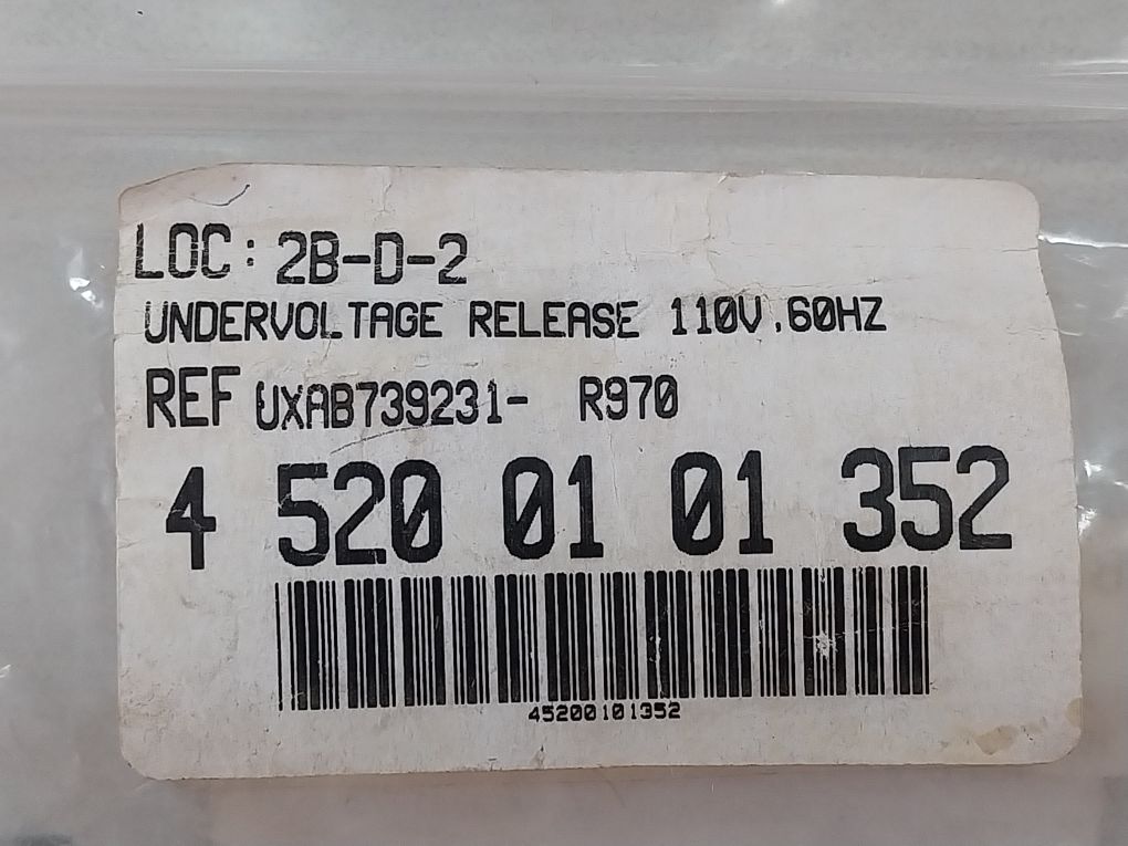 Abb Uxab 739231-r970 Undervoltage Trip Voltage Loose Kit For Limitor Ln800
