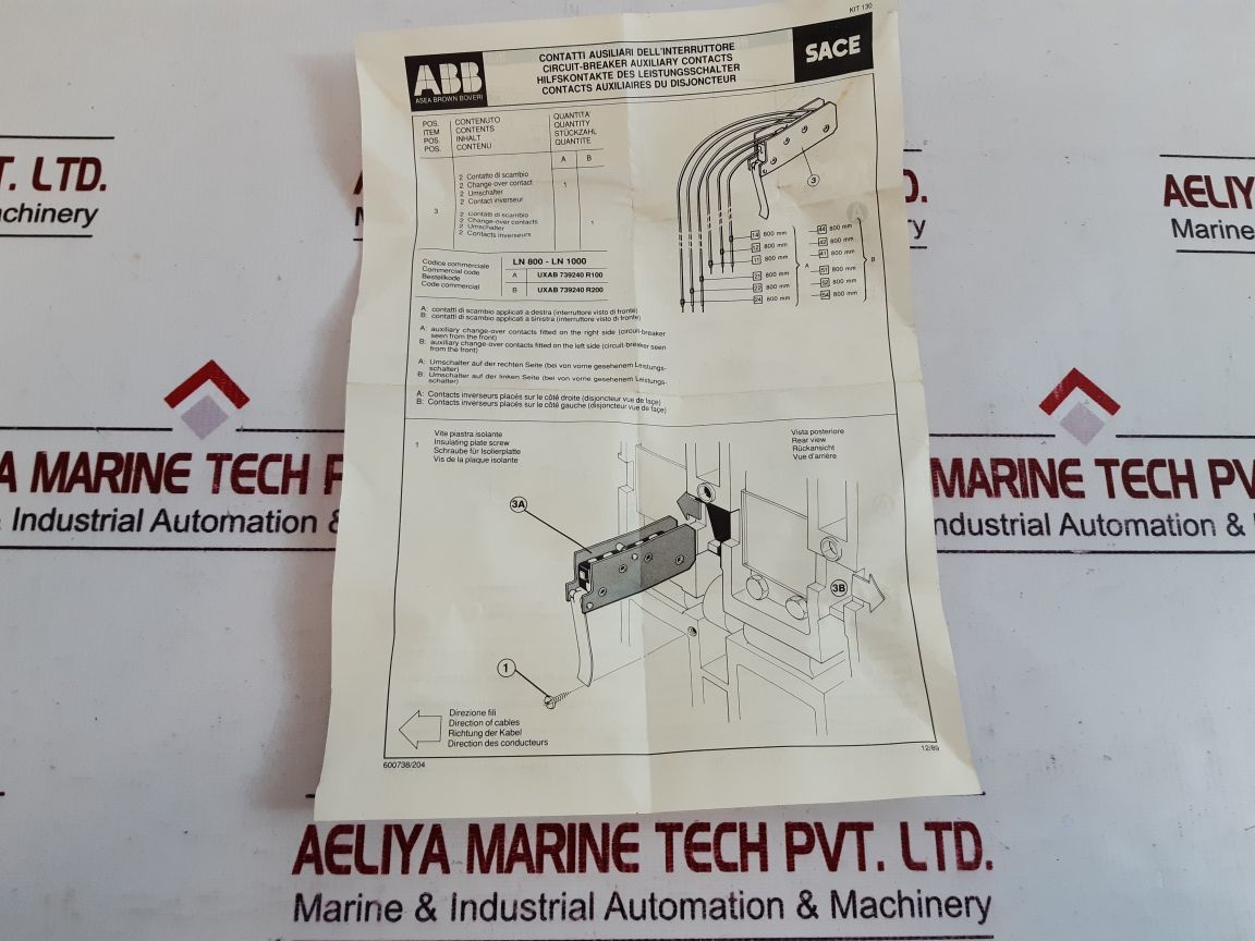 Abb Uxab 739240 R 100 Auxiliary Circuit-breaker