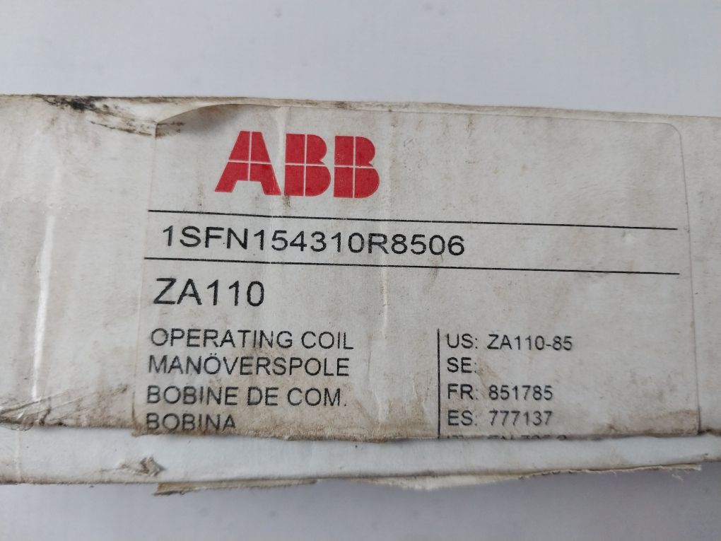 Abb Za 110 Operating Coil / Contactor Coil 1Sfn154310R8506