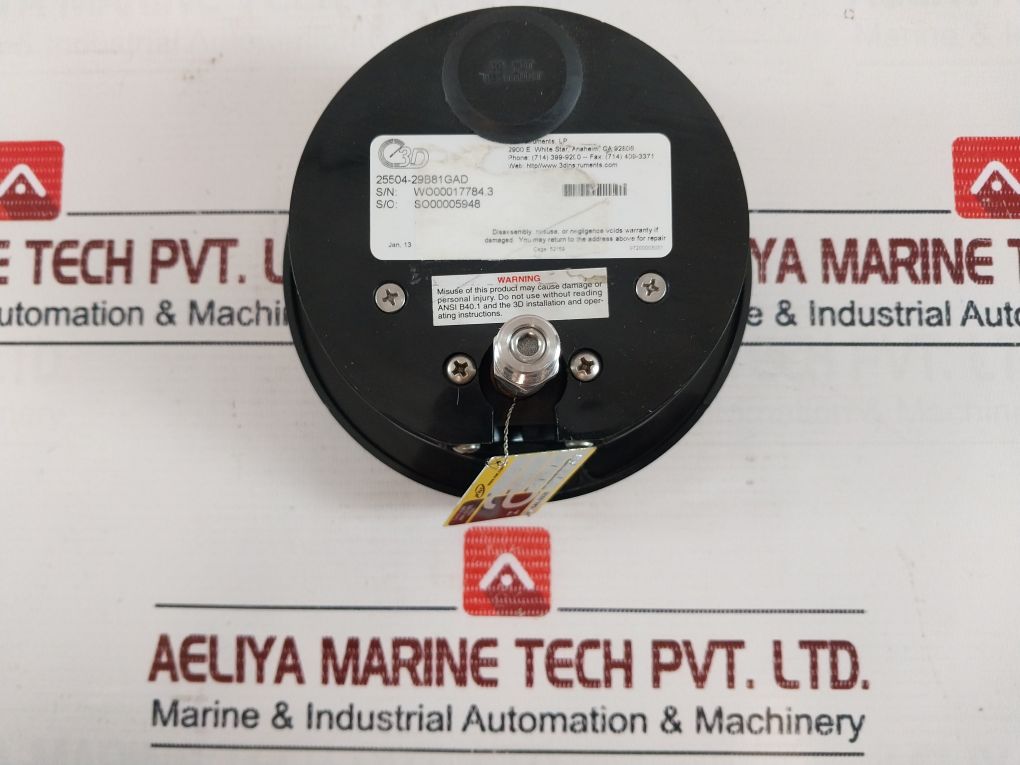 Accu-drive 3D Instruments 0-1000 Psi Pressure Gauge