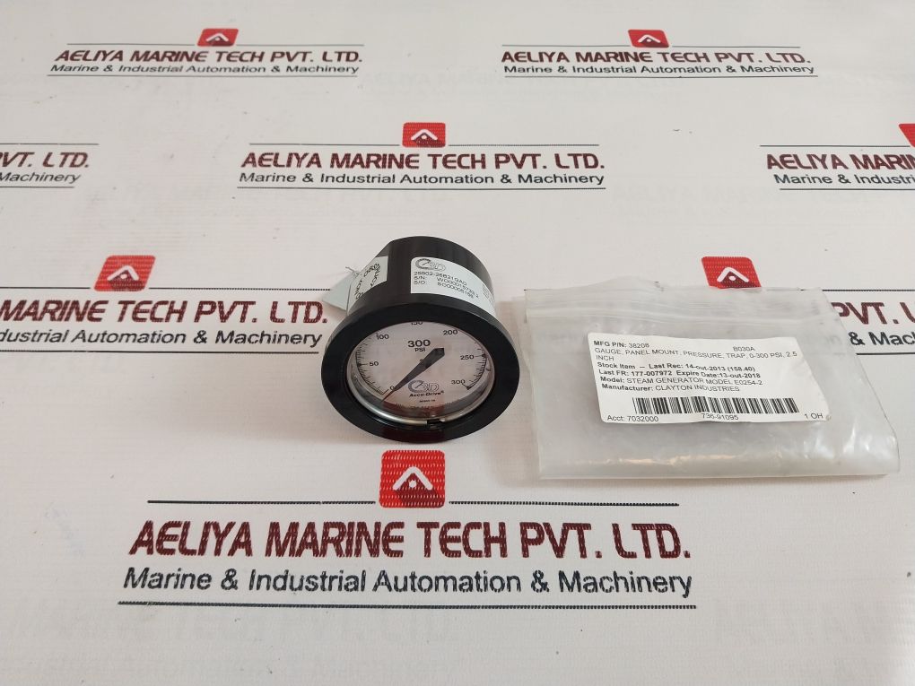 Accu-drive 3D Instruments 25502-26B21Gad Pressure Gauge 0-300 Psi