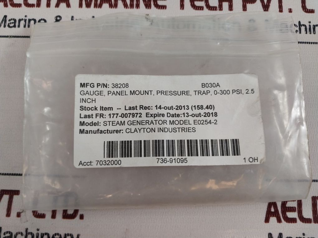 Accu-drive 3D Instruments 25502-26B21Gad Pressure Gauge 0-300 Psi