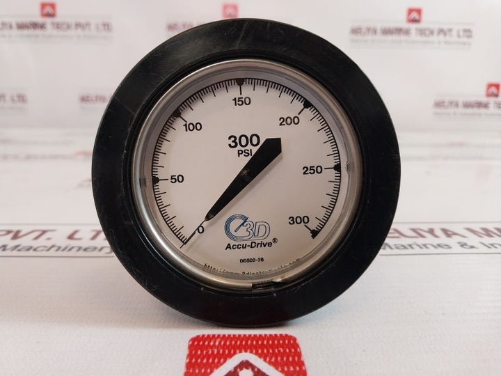 Accu-drive 3D Instruments 25502-26B21Gad Pressure Gauge 0-300 Psi