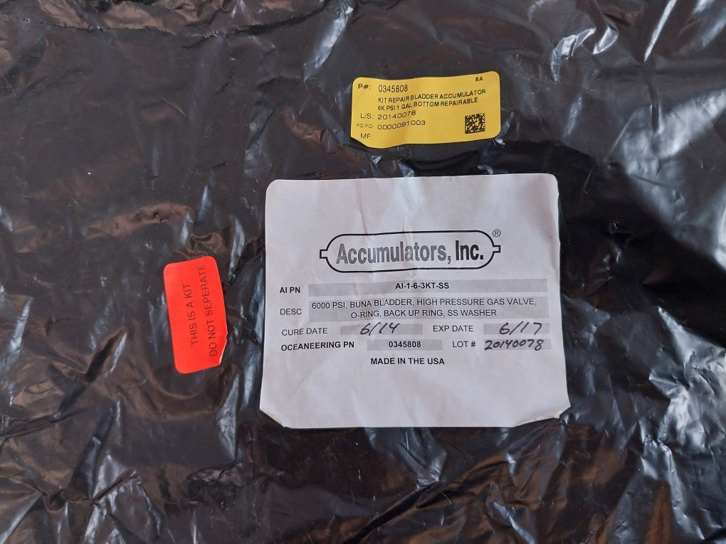 Accumulators Ai-1-6-3Kt-ss Bladder And Fluid Port Replacement Repair Kit