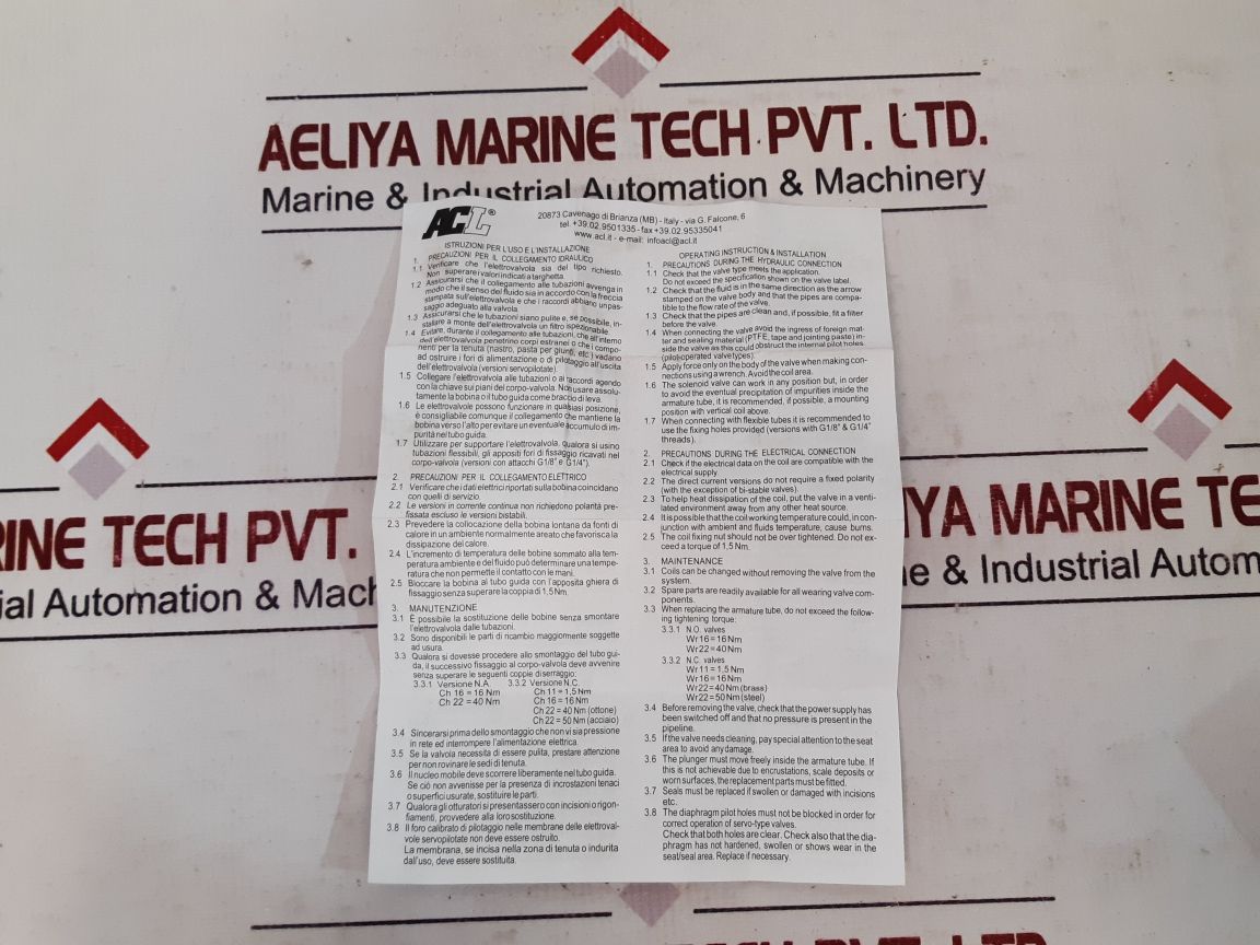 Acl Pilot Valve 52E
