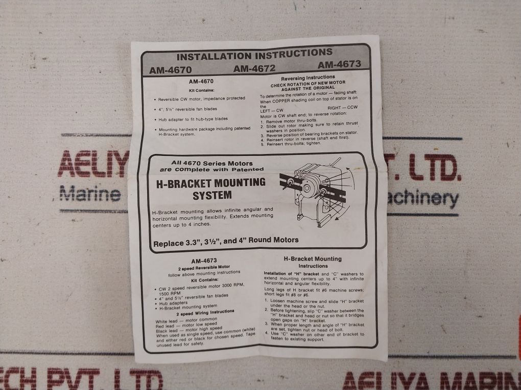 Acme Miami Reversible Motor Kit 4673