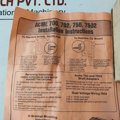 Acme Sau-1.1-2 Reversible Motor Kit Dual Voltage