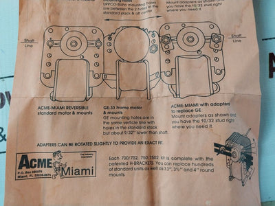 Acme Sau-1.1-2 Reversible Motor Kit Dual Voltage