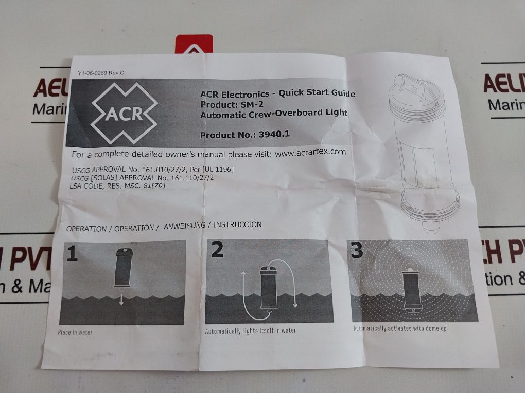 Acr Electronics Sm-2 Automatic Crew-overboard Marker Light