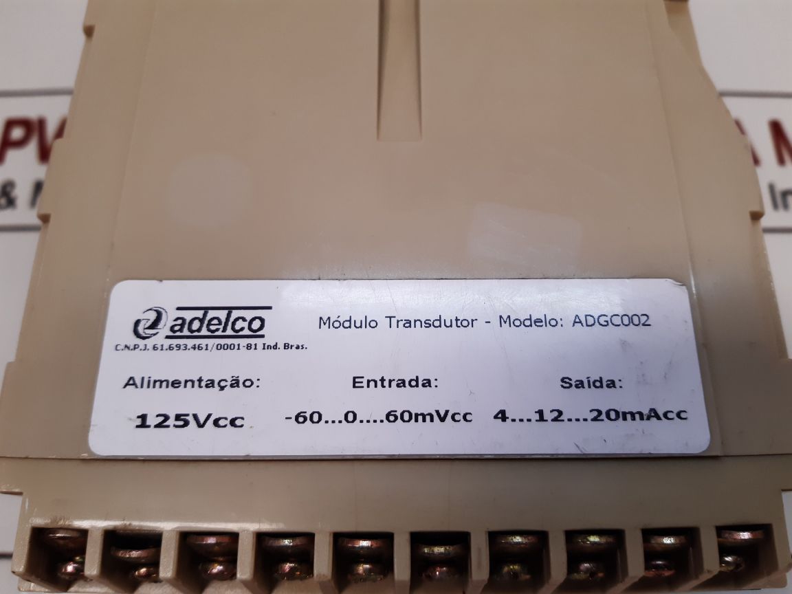 Adelco Adgc002 Transducer Module 125V Dc