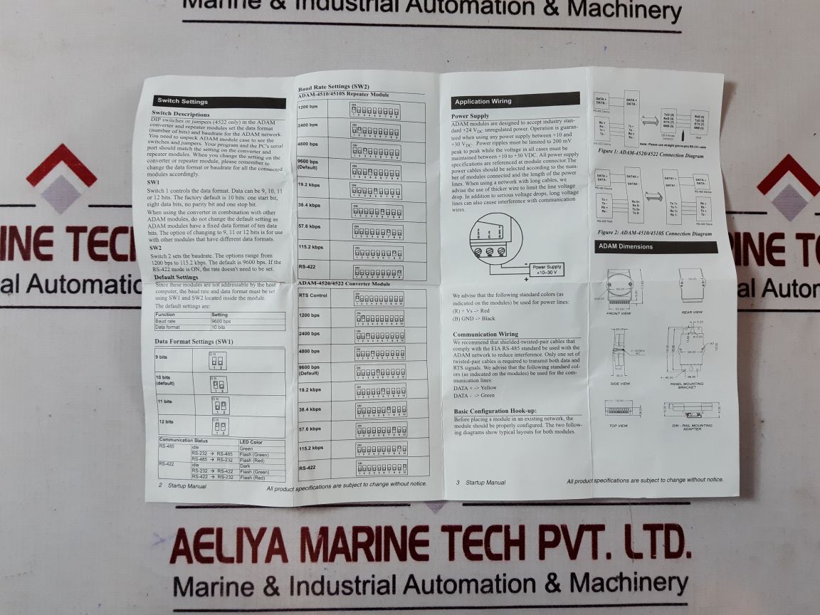 Advantech Adam-4520 Isolated Converter Rs-232 To Rs-422/Rs-485