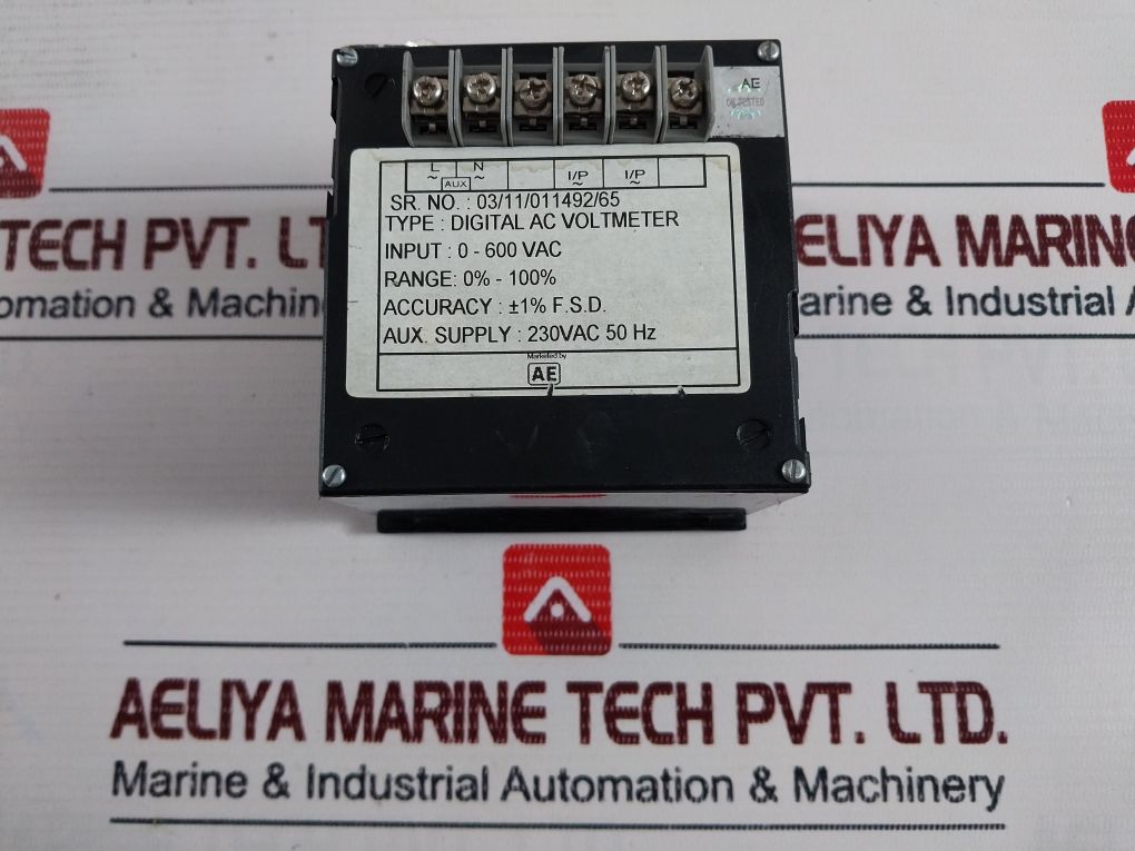 Ae Digital Ac Single Phase Voltmeter 0-600 Vac