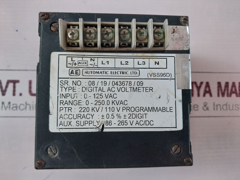 Automatic Electric Vss96D Digital Ac Voltmeter 0-125 Vac