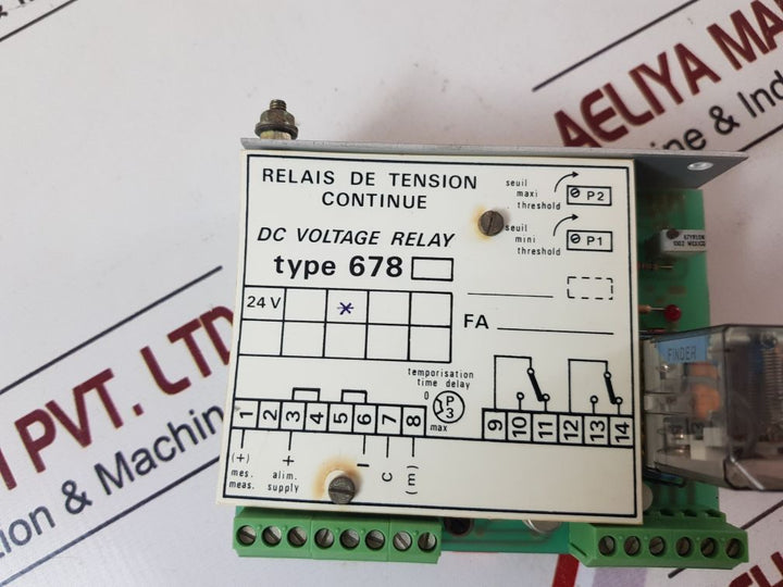 Automatismes Energie Electronique 678 Dc Voltage Relay
