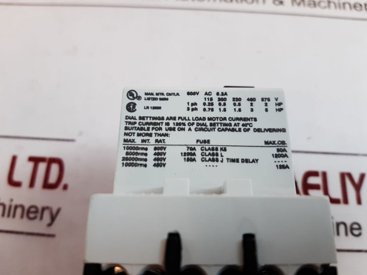 Aeg mbs25 manual motor starter 910-201-208