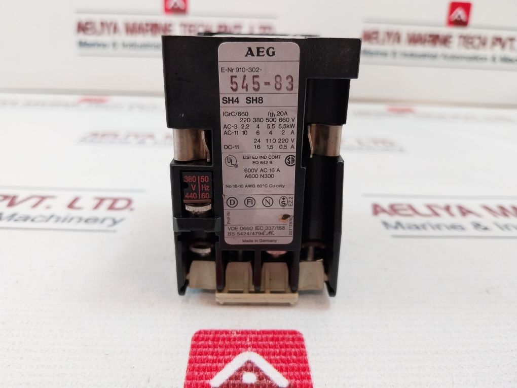 Aeg 910-302-545-83 Single Phase Contactor 600V Ac 16A
