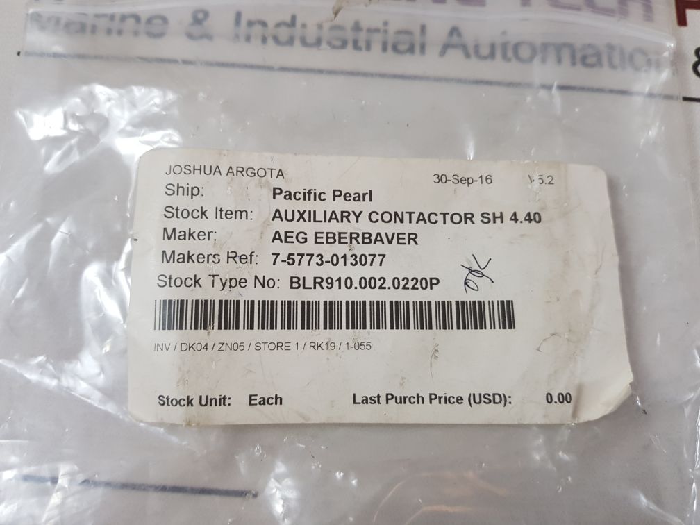 Aeg 910-302-559-50 contactor