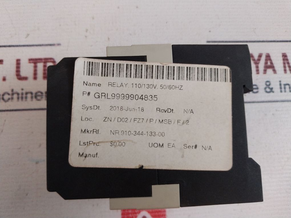 Aeg 910-344-133-00 Motor Protection Relay 110/130V 