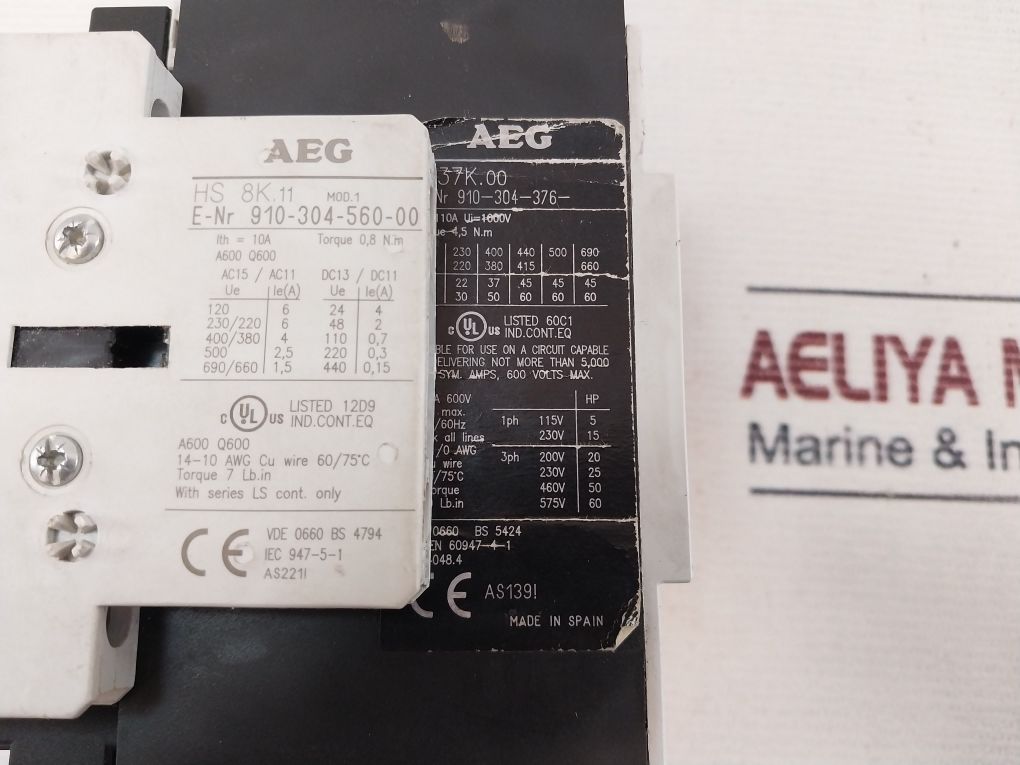 Aeg Ls 37K.00 Contactor 230V 50/60Hz