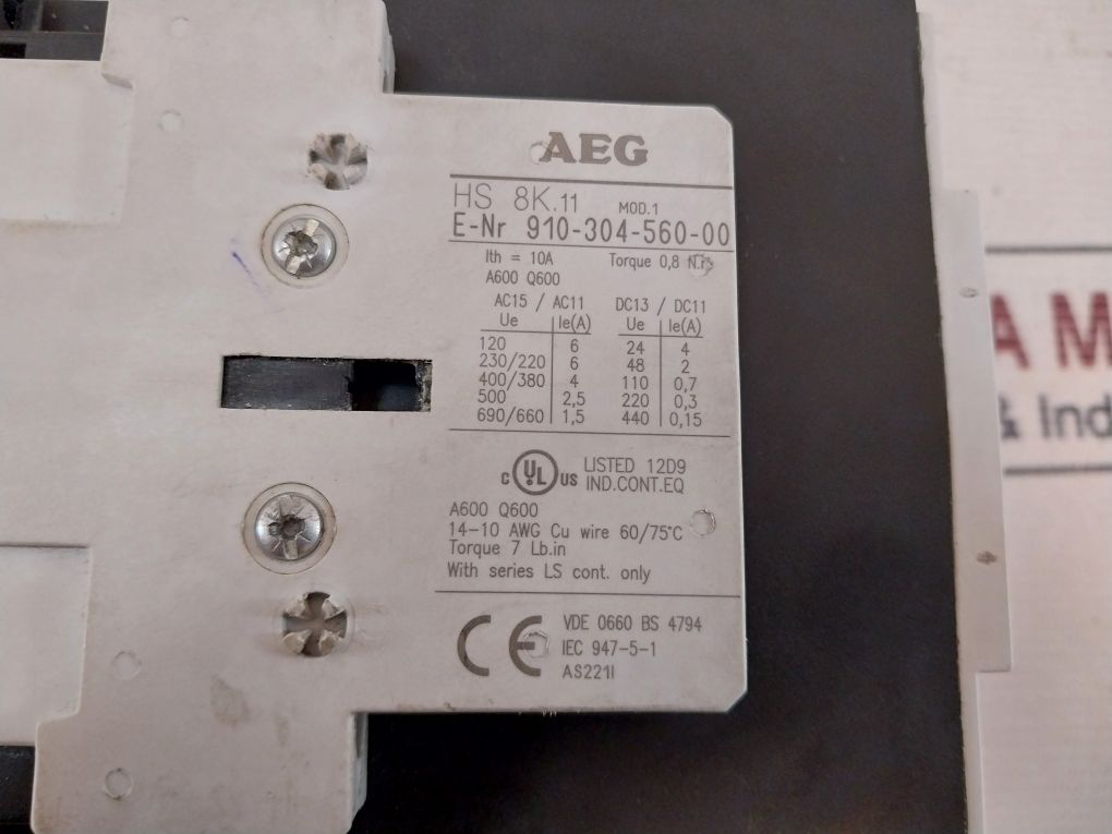 Aeg Ls 37K.00 Contactor 230V 50/60Hz