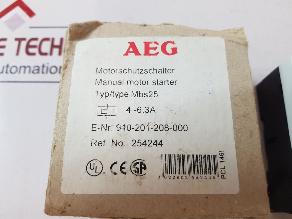 Aeg mbs 25 manual motor starter 910-201-208