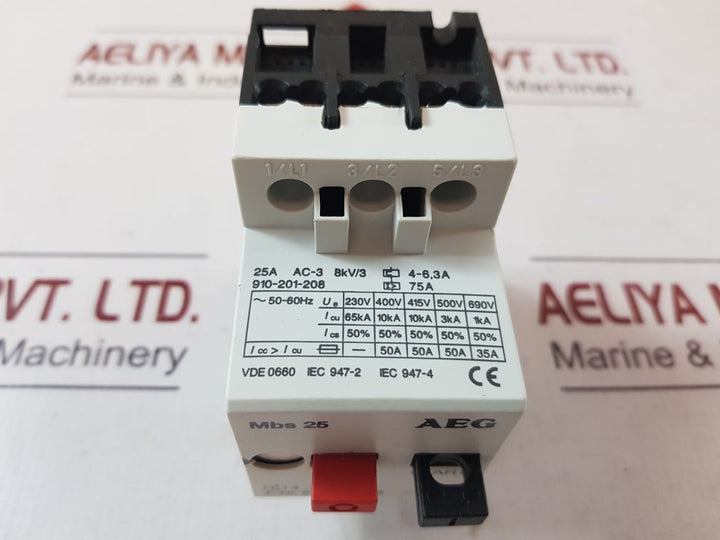 Aeg mbs 25 manual motor starter 910-201-208