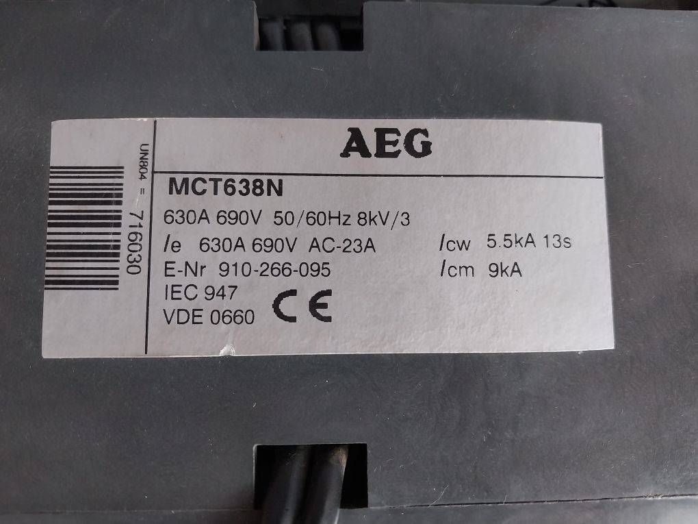 Aeg Mct638N & Mc8-mccb Electrical Cabinet With Main Switch 630A