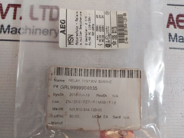 Aeg Msn Motor Protection Relay 380V 6A