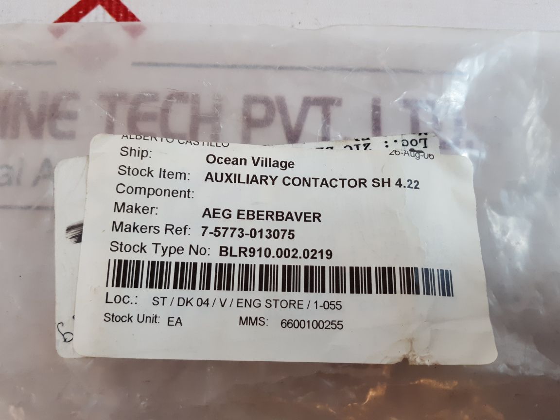 Aeg sh 4 22e auxiliary contactor
