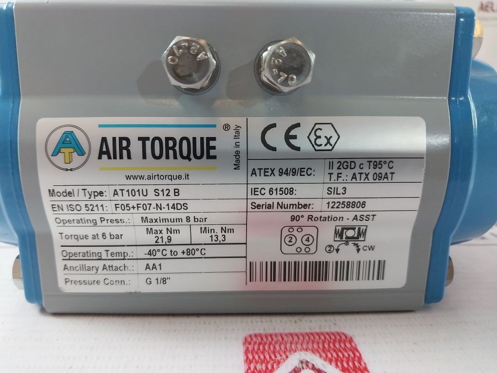 Air Torque At101U S12 B Pneumatic Actuator Pump