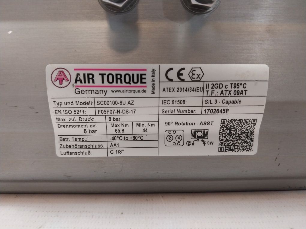 Air Torque Sc00100-6U Az Pneumatic Actuator