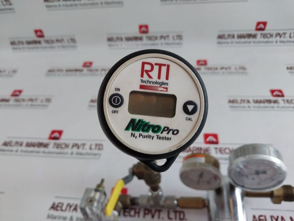 Airgas Y11-n198K Pressure Regulator With Rti Nitro Pro 436050 N2 Purity Tester