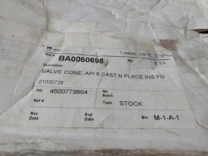 Aker 21030726 Valve Cone Api 8-full Open