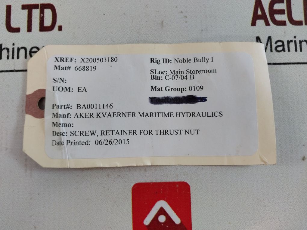 Lot Of 4X Aker Ba0011146 Retainer For Thrust Nut Screw