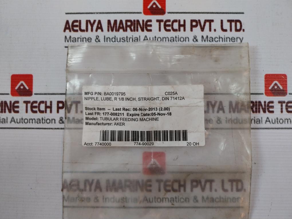 Aker Ba0019795 Straight Lube Nipple 1/8 Inch