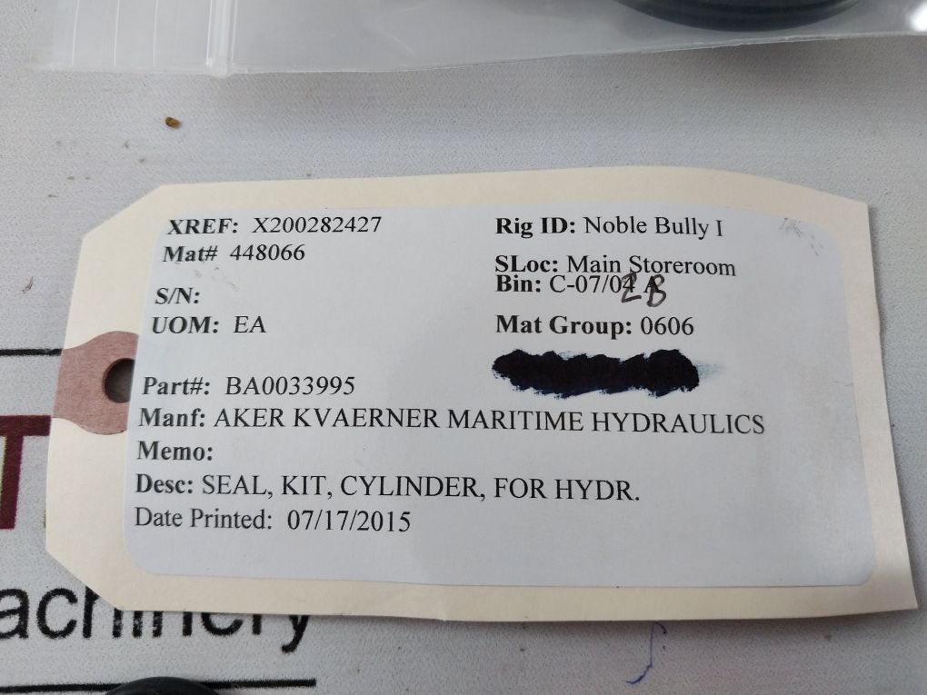 Aker Ba0033995 Cylinder Seal Kit For Hydr