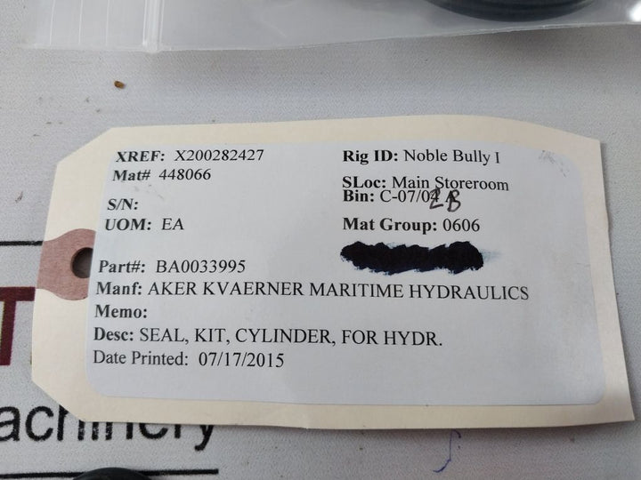 Aker Ba0033995 Cylinder Seal Kit For Hydr
