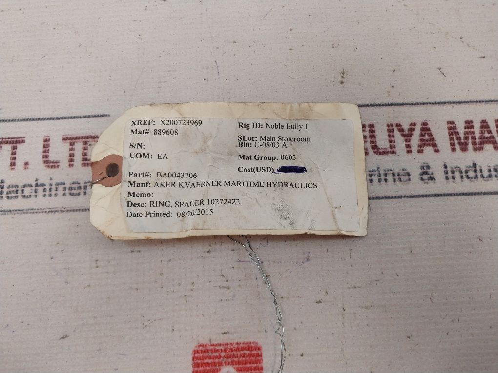 Aker Ba0043706 Spacer 10272422 Ring