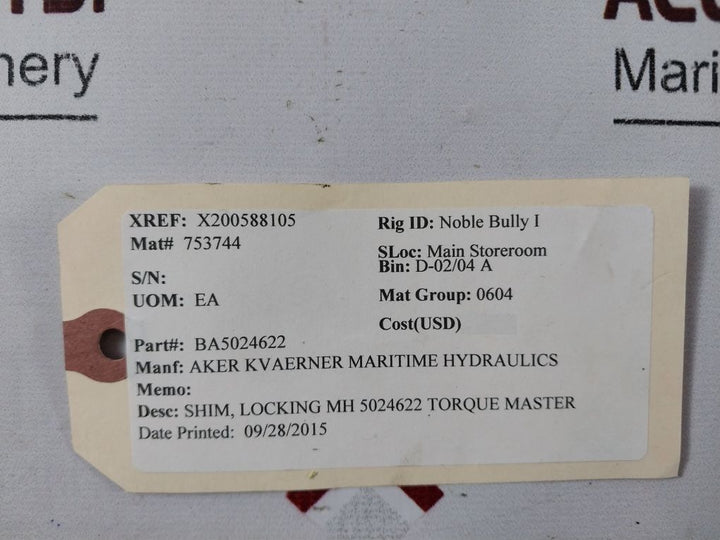 Lot Of 4X Aker Ba5024622 Locking Mh 5024622 Torque Master