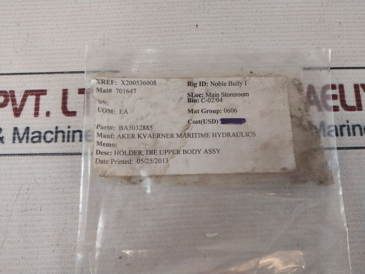 Aker Ba5032885 Holder Die Upper Body