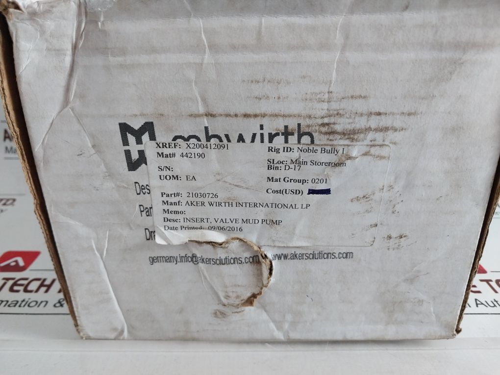 Aker Wirth 21030726 Insert Valve For Mud Pump