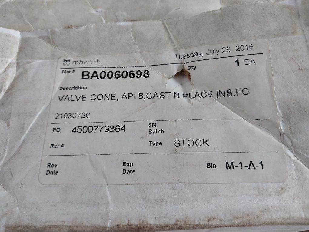 Aker Wirth 21030726 Insert Valve For Mud Pump