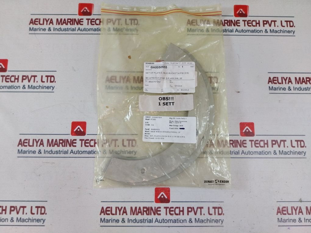 Aker Wirth Ba0050555 Mud Bucket Plates Set (4 Pieces)